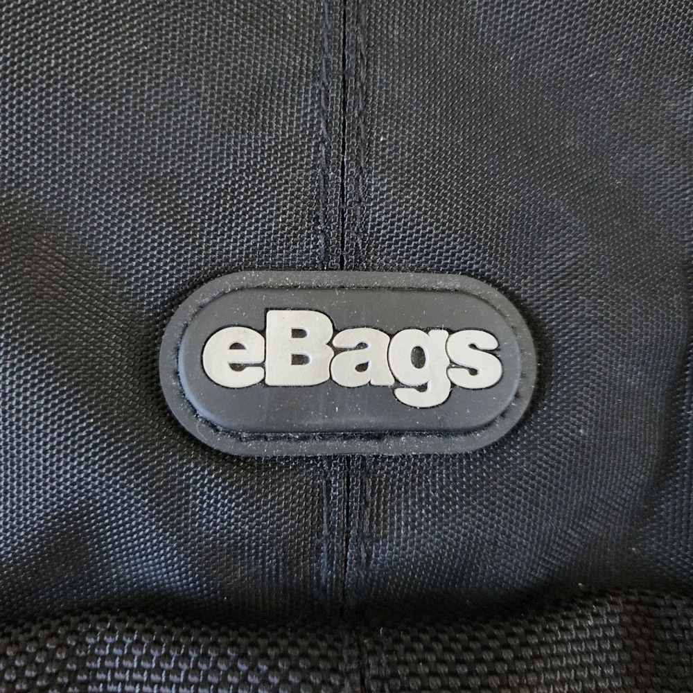 eBags Black Nylon Travel Backpack Laptop Bag with Orange Lining (Logo)